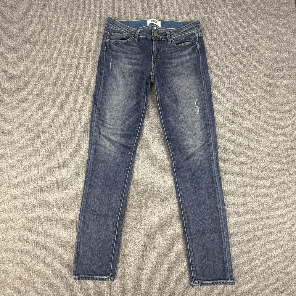 Paige Skyline Ankle Peg Jeans Womens 27 Medium Wash Mid Rise Slim Denim W1512